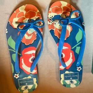 Kate Spade floral flip flops